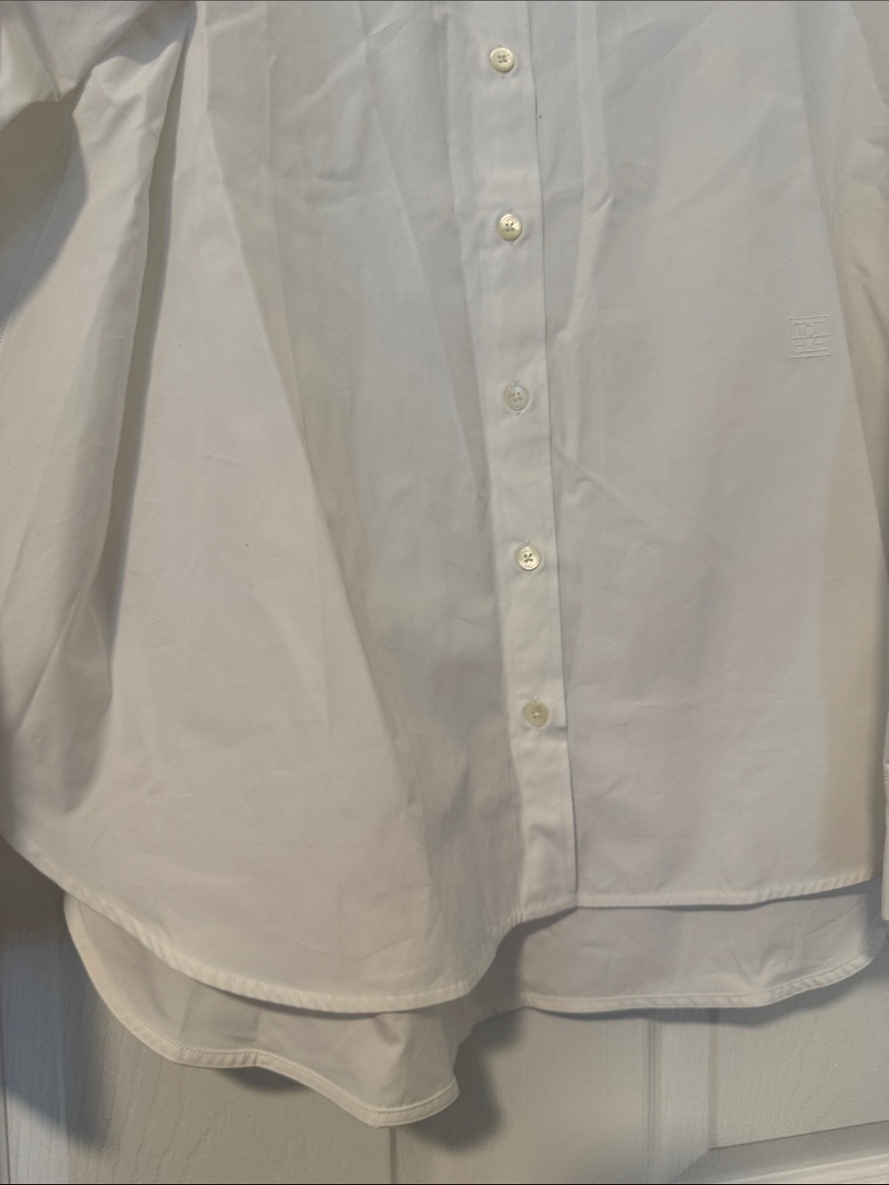 Toteme Women’s Cotton Organic Signature White Button-Down Shirt Size 40 - NWT - Picture 3 of 9